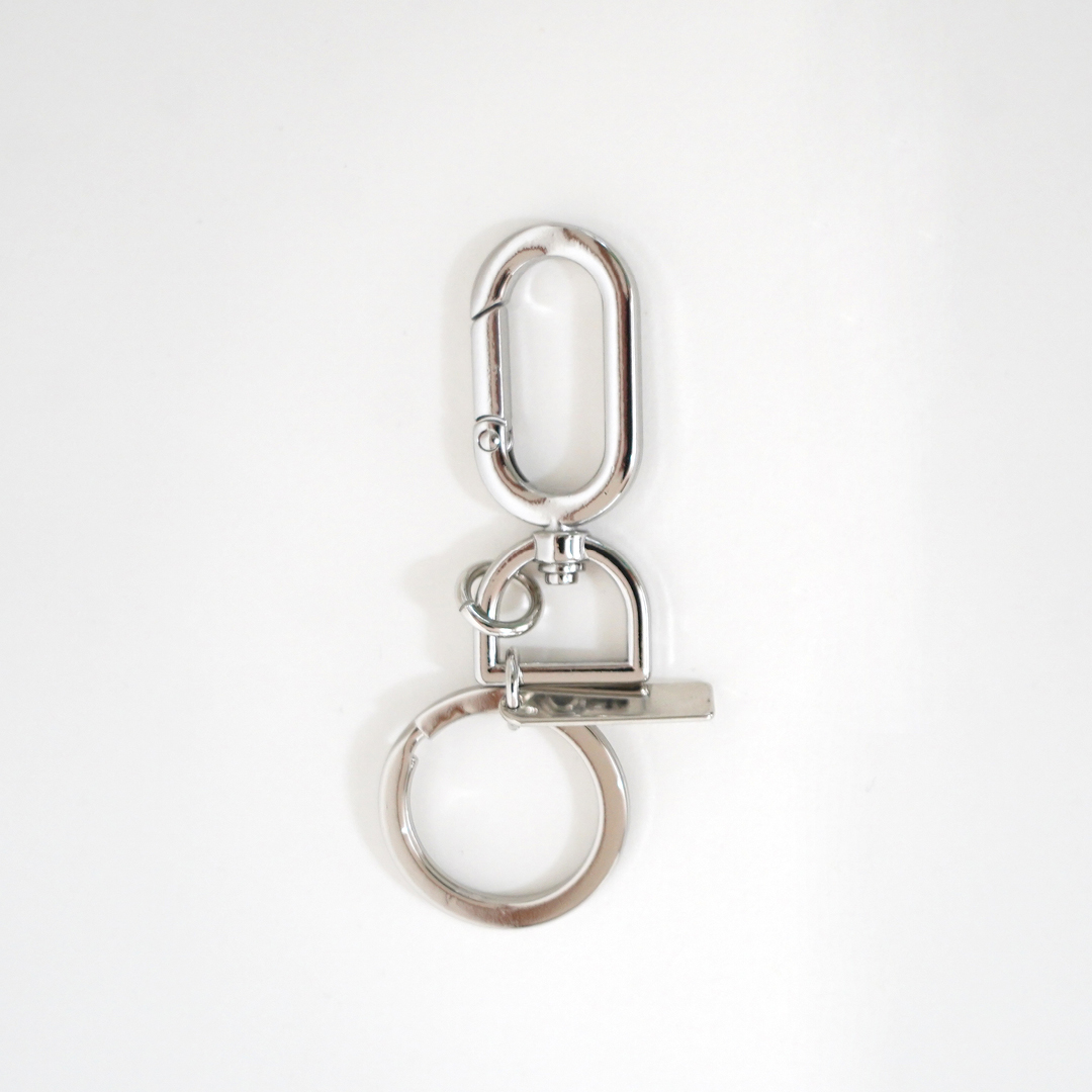 [Blue Label] Mystikotita - myko oval key chain (silvery white)